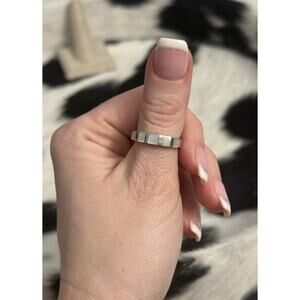 Southwestern Sterling Silver Inlaid MOP Mother Pearl Ring Signed ND